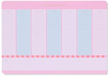 Hema Weekplanner 29.5x21cm roze-blauw