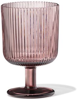 Hema Wijnglas 250ml Bergen glas streep reliëf bordeauxrood (bordeauxrood)