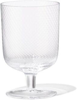 Hema Wijnglas 250ml Bergen glas twist reliëf (transparant)