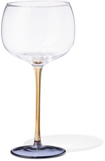 Hema Wijnglas 380ml glas geel met blauw (multi)