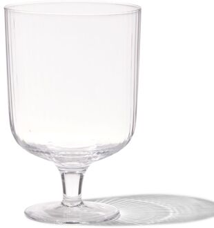 Hema Wijnglas Bergen streep reliëf 250ml (transparant)