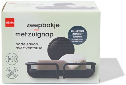 Hema Zeepbakje met zuignap zwart (zwart)