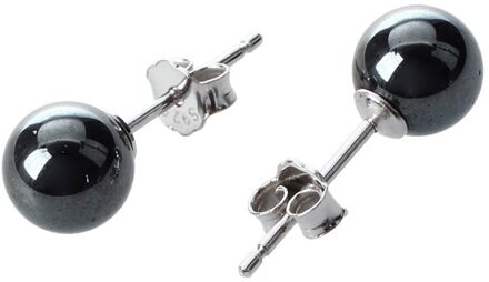 Hematiet + 925 Sterling Zilveren Oorbellen Oorstekers 0.23