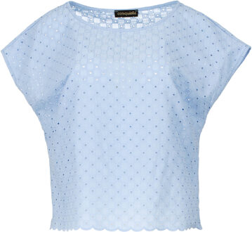 Hemelsblauwe mouwloze geborduurde top - EU 36 / UK 8