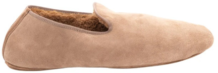 Henderson Zachte en warme Italiaanse schapenvacht platte schoenen Henderson , Beige , Dames - M