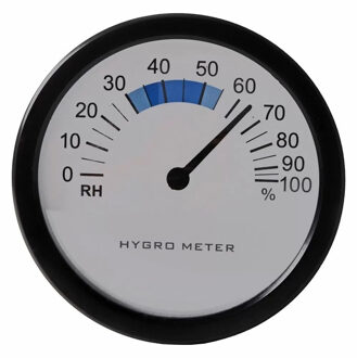 hendrik jan Hygrometer/luchtvochtigheidsmeter - kunststof - D8,5 cm - Buitenthermometers Zwart