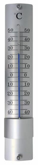 hendrik jan Thermometer buiten - metaal - 21 cm - Buitenthermometers Zilverkleurig