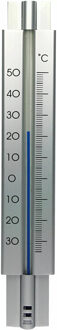 hendrik jan Thermometer buiten - metaal - 30 cm - Buitenthermometers Zilverkleurig