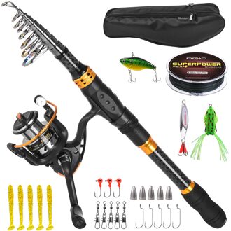 Hengel En Reel Combo Carbon Fiber Telescopische Hengel Met Reel Combo Set Lokt Jig Haken Vissen Carrier Bag 240