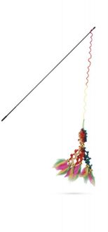 Hengel - Met 6 Fluwelen staarten & veren 46 cm