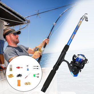 Hengel Set Met Reel Draagbare Vissen Lichtgewicht Intrekbare Beginners Hengel Visgerei Accessoires