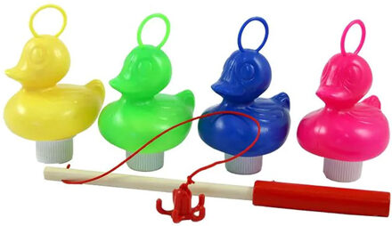 Hengelspel/eenden vangen - kermis spel - voor kinderen - 4 eendjes en 1 hengel - hengelen