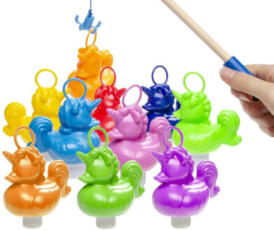 Hengelspel / eendjes vangen kermis spel - voor kinderen - met 10 eendjes - en 2 hengels