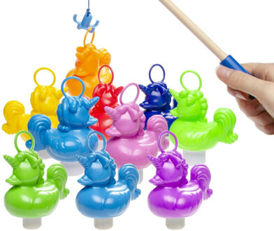 Hengelspel / eendjes vangen kermis spel - voor kinderen - met 10 eendjes - en 2 hengels