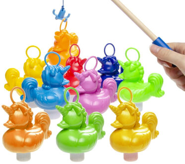 Hengelspel / eendjes vangen kermis spel - voor kinderen - met 10 eendjes - en 2 hengels