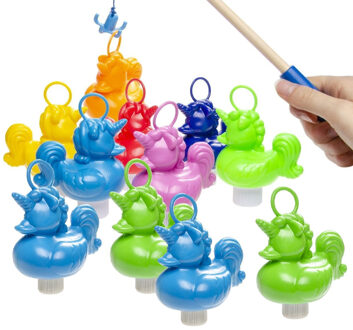 Hengelspel / eendjes vangen kermis spel - voor kinderen - met 11x eendjes - en 2 hengels
