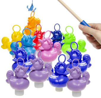Hengelspel / eendjes vangen kermis spel - voor kinderen - met 13x eendjes - en 2 hengels