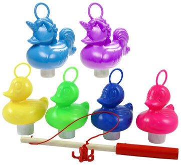 Hengelspel / eendjes vangen kermis spel - voor kinderen - met 6 eendjes - en 1 hengels