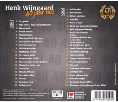 Henk Wijngaard - 40 Jaar Hits | CD
