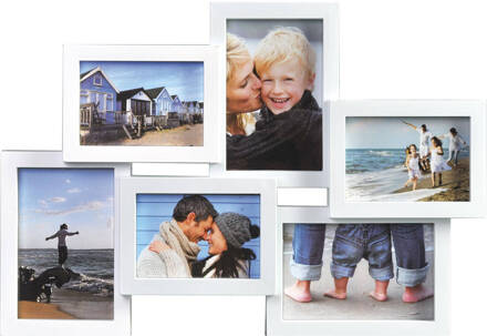 Henzo Fotolijst - Holiday Gallery - Collagelijst Voor 6 Foto's - Fotomaat 10x15 Cm - Wit