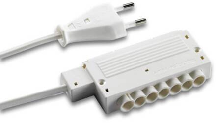 Hera HVLCS V/2000 netaansluitkabel, 2 m, 6-voudig, stekker wit