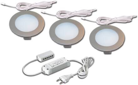 Hera Inbouwlamp FR 78-LED 3 per set warmwit roestvrij staal