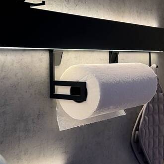 Hera Keukenrolhouder voor Intero-Line LED wandlamp, zwart