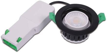 Hera LED inbouwspot Eco R 68, zwart, Ø 9 cm metaal IP65 CCT
