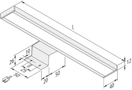 Hera LED kastlamp Lugano 4.000K, 90 cm aluminium