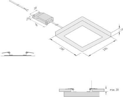 Hera LED lamp FQ 65/205 voor aan- of inbouw, 4.000K wit