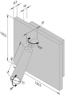 Hera LED leeslamp BL1, inbouw, zwart
