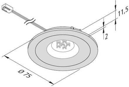 Hera LED meubelverlichting AR 68 4W zwart 4.000K zwart, helder