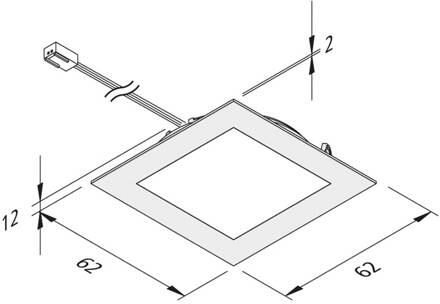 Hera LED meubelverlichting FAQ 58 staal 5x-set 3W 3000K roestvrij staal, opaal