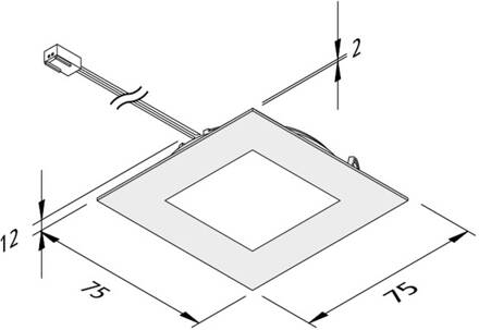 Hera LED meubelverlichting FAQ 68 roestvrij staal 4W 3.000K roestvrij staal, opaal