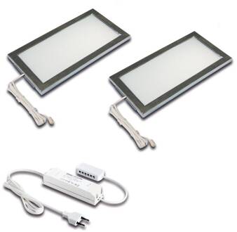 Hera LED meubelverlichting Sky 2-set 4.000K roestvrij staal