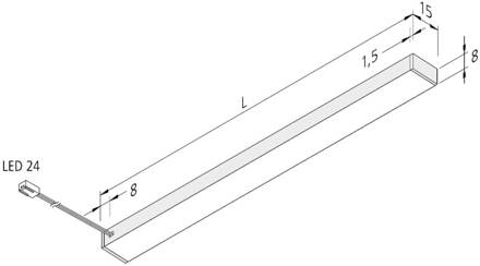 Hera LED meubelverlichting Top-Stick FMK, 3.000K, 120cm aluminium