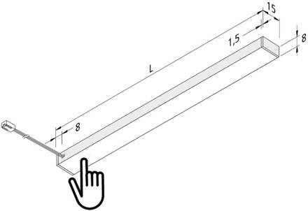 Hera LED meubelverlichting Top-Stick FMT, 3.000K, 60cm aluminium