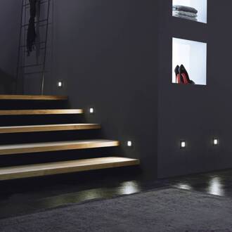 Hera LED wand inbouwlamp Wand F, zwart, 7,5 x 7,5 cm, plaatstaal