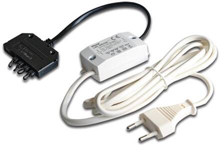 Hera Transformator LED 350mA/5W met 5voudig-verdeler wit, zwart