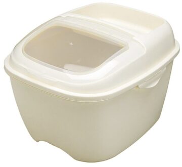 Herbruikbare 10Kg Grote Capaciteit Rijst Luchtdichte Houder Graan Meel Container Met Flip Deksel Voedsel Opbergdoos Verzegelde Keuken Ivoor