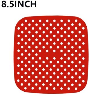 Herbruikbare 1Pc Air Friteuse Vierkante Bakken Pads Food Grade Siliconen Vierkante Bakken Tools Siliconen Olie Matten Broodje Cake Gegrilde schotel plein rood-8.5 duim