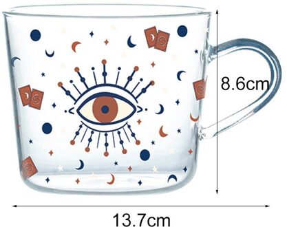 Herbruikbare 500Ml Schaal Glas Mok Ontbijt Mlik Coffe Cup Huishoudelijke Paar Water Glazen Beker Zon Eye Patroon Drinkware Glass Cup 1