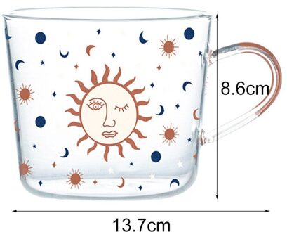 Herbruikbare 500Ml Schaal Glas Mok Ontbijt Mlik Coffe Cup Huishoudelijke Paar Water Glazen Beker Zon Eye Patroon Drinkware Glass Cup 2