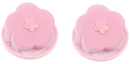 Herbruikbare Bont Lint Haar Catcher Kleding Schoonmaken Bal Huishoudelijke Removal Drijvende Schoner Huis Wasmachine Items 2stk roze