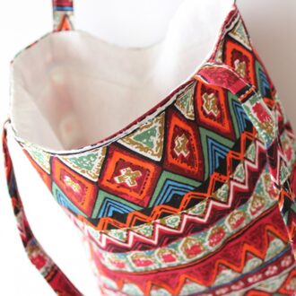 Herbruikbare Boodschappentas Eco Vrouwen Handtas Opvouwbare Strandtas Dagelijks Gebruik Schoudertas Bloem Print Casual Canvas Tote Satchel #137 rood