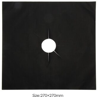 Herbruikbare Cover Keuken Gasfornuis Protectors Kookplaat Brander Pad Schoonmaken Mat Weerstaan Temperaturen Tot 260 Graden Celsius Black2Pcs