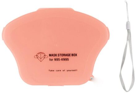 Herbruikbare Draagbare Gezichtsmasker Opbergtas Tijdelijke Opbergdoos Effen Kleur Dubbele Gesp Snap Opbergdoos 04Lanyard