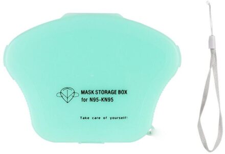 Herbruikbare Draagbare Gezichtsmasker Opbergtas Tijdelijke Opbergdoos Effen Kleur Dubbele Gesp Snap Opbergdoos 05Lanyard