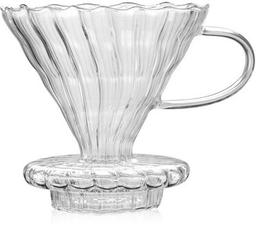 Herbruikbare Glas Koffie Filter Hittebestendige Koffie Drip Filter Praktische Kopje Koffie Filter Trechter Duurzaam Koffie Accessoire 1 people / kristal