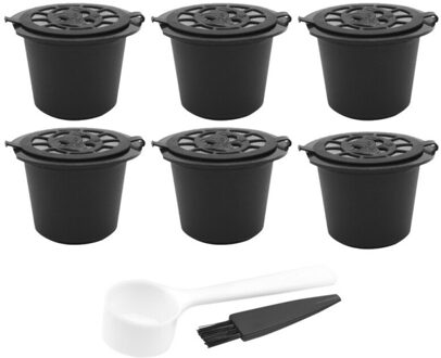 Herbruikbare Hervulbare Koffie Capsule Filters Aluminiumfolie Cup Film Voor Nespresso Met Lepel Borstel Keuken Accessoires